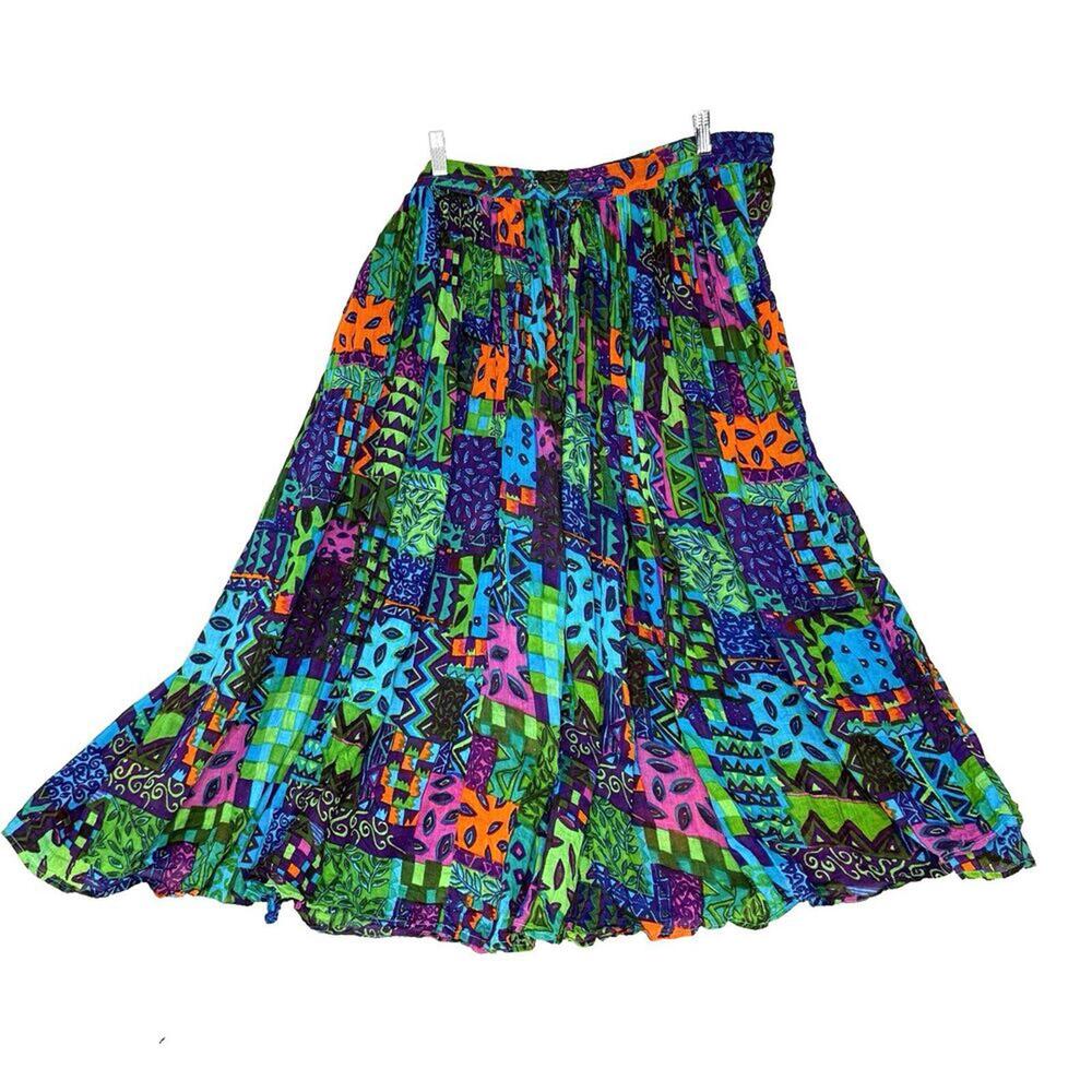 Vintage‎ Lightweight 100% Cotton Broom Peasant Maxi India Skirt